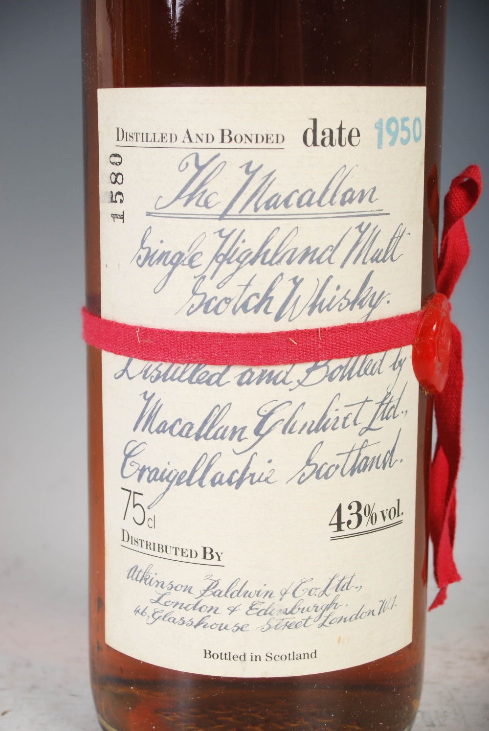A boxed bottle of The Macallan Single Highland Malt Scotch Whisky 1950, Distilled and Bonded 1950, - Image 3 of 7