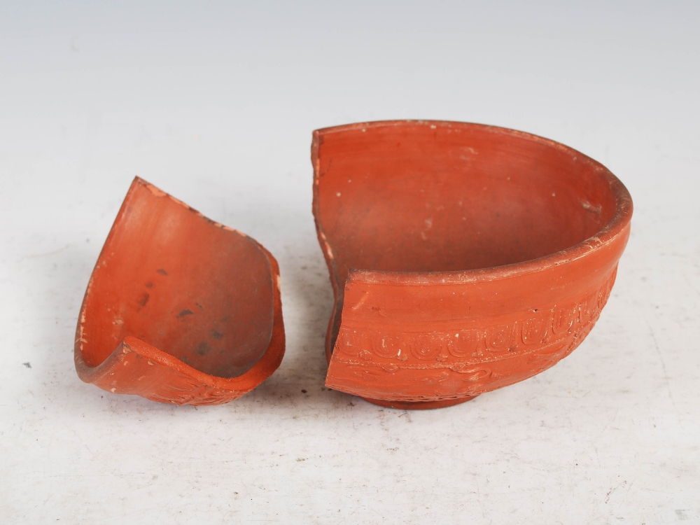 Antiquities- A collection of Ancient Roman terracotta pottery, comprising ; a shallow footed bowl - Image 39 of 48