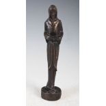 Jill Cowie Sanders (b.1930) Monk holding prayer book bronze, signed and numbered 1/50 17.5cm high