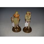 PAIR OF AUSTRIAN PORCELAIN FIGURE GROUPS - FISHERMEN AND ATTENDANT FEMALE