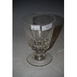 A 19TH CENTURY CLEAR GLASS RUMMER WITH FACET CUT DETAIL