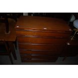 A MID 20TH CENTURY TEAK SIX DRAWER CHEST WITH MATCHING DRESSING TABLE