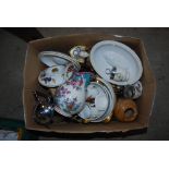 BOX - ASSORTED CERAMICS INCLUDING ROYAL WORCESTER PATTERNED OVEN TO TABLE WARES, TRANSFER PRINTED