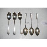 SET OF SIX BIRMINGHAM SILVER COFFEE SPOONS