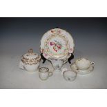 COLLECTION OF 18TH/19TH CENTURY ENGLISH PORCELAIN INCLUDING A HAND PAINTED FRUIT PLATE DECORATED