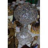 CUT GLASS MUSHROOM SHAPED TABLE LAMP