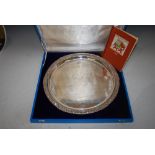 INDIAN SILVER PRESENTATION SALVER ENGRAVED 'TO ARCHIE F. BLACK WITH FOND AFFECTION FROM INDAL