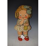 VINTAGE DEANS RAG CLOTH DOLL IN THE MANNER OF MABEL LUCIE ATTWELL, PRINTED MARKS