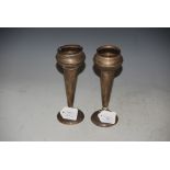 PAIR OF LONDON SILVER TAPERED CYLINDRICAL BUD VASES