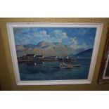 ROY GLANVILLE - THE VIEW ACROSS THE LOCH - OIL ON BOARD, SIGNED LOWER LEFT