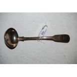 LATE 18TH/EARLY 19TH CENTURY SCOTTISH SILVER SAUCE LADLE, FIDDLE PATTERN, EDINBURGH, ENGRAVED WITH