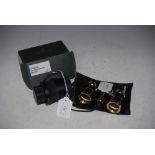 BOXED SWAROVSKI 30X OPTIK LENS, TOGETHER WITH A SET OF TASCO 20-2325 OPERA GLASSES