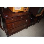 FIVE PIECE STAG MINSTREL BEDROOM SUITE COMPRISING DRESSING TABLE, DRESSING STOOL, TWO BEDSIDE