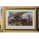 TWO COLOURED PRINTS - THE DEFENCE OF RORKE'S DRIFT JANUARY 1879 AND ANOTHER - THE BATTLE OF