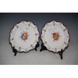 PAIR OF ROYAL WORCESTER HAND PAINTED CABINET PLATES DECORATED WITH COLOURFUL FOLIATE SPRAYS
