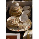 ROYAL CROWN DERBY FLORAL PATTERNED DINNER AND COFFEE SERVICE INCLUDING COFFEE CANS, ASHETS, SOUP