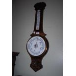 CARVED OAK BANJO BAROMETER