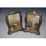 PAIR OF BIRMINGHAM SILVER STRUTT BACK PHOTOGRAPH FRAMES