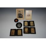 PHOTOGRAPHY INTEREST - THREE LATE 19TH CENTURY BLACK LEATHER DOUBLE PORTRAIT PHOTOGRAPH HOLDERS,
