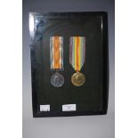 CASED PAIR OF WWI MEDALS - PTE T. MCNAIR S.GDS