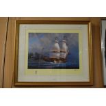 LARGE GILT FRAMED LIMITED EDITION PRINT OF 'THE ROYAL WARSHIP VASA'