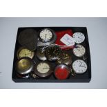 COLLECTION OF MISCELLANEOUS POCKET WATCHES, WATCH CASES, ETC.