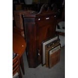 19TH CENTURY MAHOGANY HANGING WALL CUPBOARD WITH SWAN NECK PEDIMENT AND SINGLE PANEL DOOR