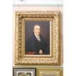 GILT FRAMED OIL ON CANVAS DEPICTING A 19TH CENTURY GENTLEMAN