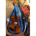 VIOLIN AND BOW IN FITTED CASE