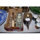 ASSORTED EP WARE INCLUDING TABLE KNIVES, MARROW SCOOP, EP CUTLERY, EP OVAL TEA POT