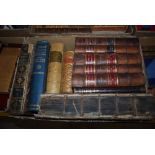 TWO BOXES - ASSORTED BOOKS INCLUDING THE BRITISH EMPIRE, MOORES POETICAL WORKS, ETC.
