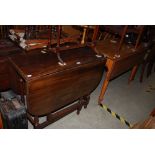 SMALL COLLECTION OF ASSORTED FURNITURE TO INCLUDE MAHOGANY DROP LEAF DINING TABLE, STAINED PINE