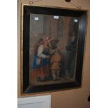 FRAMED PRINT OF BEGGAR LADY