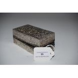 BIRMINGHAM SILVER CASED HAIR TONG WARMING BOX WITH EMBOSSED SCROLL AND FOLIATE DETAIL
