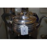 LONDON SILVER BACHELORS TEAPOT, OVAL SHAPED, RAISED ON FOUR BUN FEET