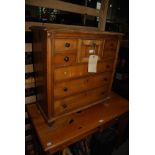 STAINED PINE APPRENTICE SCOTTISH CHEST OF DRAWERS