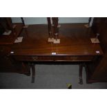 REPRODUCTION MAHOGANY EBONISED INLAID SOFA TABLE