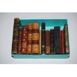 SMALL BOX - ASSORTED ANTIQUE BOOKS INCLUDING PERTH INTEREST, SCOTT'S LAY OF THE LAST MINSTREL BY SIR
