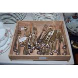 TWELVE PAIRS OF EP FISH KNIVES AND FORKS WITH PISTOL HANDLES