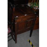 19TH CENTURY GEORGIAN MAHOGANY DRESSING CHEST WITH TWO FRIEZE DRAWERS AND TWO PANELLED DOORS