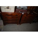 NEAR PAIR OF REPRODUCTION CHEST OF DRAWERS SUPPORTED BRACKET FEET