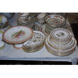 COLLECTION OF ROYAL WORCESTER BERNINA PATTERNED DINNER WARES, TOGETHER WITH A VICTORIAN HAND PAINTED