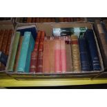 TWO BOXES - ASSORTED BOOKS INCLUDING BRITISH BIRDS BY THORBURN, THE WORKS OF COWPER, HOLY BIBLE,