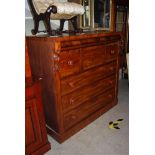 A 19TH CENTURY SCOTTISH MAHOGANY CHEST OF DRAWERS, TOGETHER WITH AN EDWARDIAN MAHOGANY INLAID
