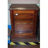 STAINED PINE SPECIMEN CABINET