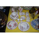 COLLECTION OF HAMMERSLY FLORAL PATTERNED DINNER WARE INCLUDING TOAST RACKS, SUGAR AND CREAMS, MUFFIN