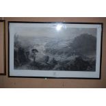 FRAMED BLACK AND WHITE PRINT OF PERTH AND THE RIVER TAY
