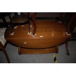 STAINED BEECH ERCOL DROP LEAF OCCASIONAL TABLE