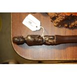 LATE 19TH/EARLY 20TH CENTURY AFRICAN TRIBAL CARVED WOODEN STAFF