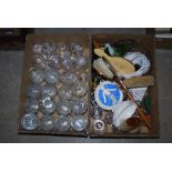 TWO BOXES - ASSORTED ITEMS INCLUDING STEMMED GLASSWARE, SHERRY GLASSES, LIQUEUR GLASSES, DRESSING